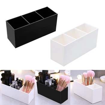 

Makeup Brush Eyebow Set Case 3 Slot Rectanglar Cosmetic Organizer