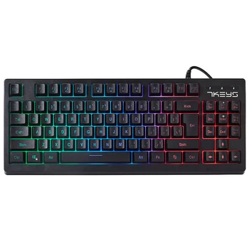 

Wired Gaming Keyboard Mechanical Feeling Backlit Keyboards USB 87 Keycaps Russian Keyboard Waterproof Computer Game Keyboards