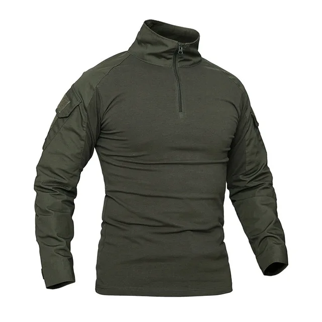 Army Green Tactical Military Shirt Men Long Sleeve Solider Army Shirts Multicam Uniform Frog Suit T Shirts Combat Clothing Men - Цвет: Army Green