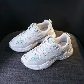 

2020 spring sports shoes women's breathable non-slip flat fashion running single shoes casual student dad's shoes