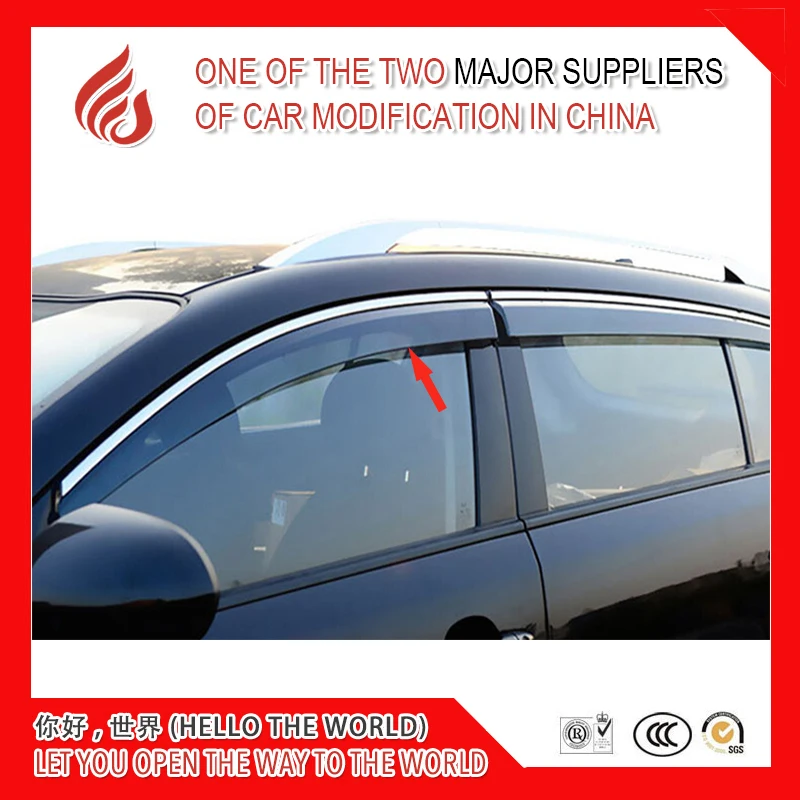 

4 Piece Injection molding trim vent shade rain sun wind deflector window visor for VERNA 2010-2016 2017-2019