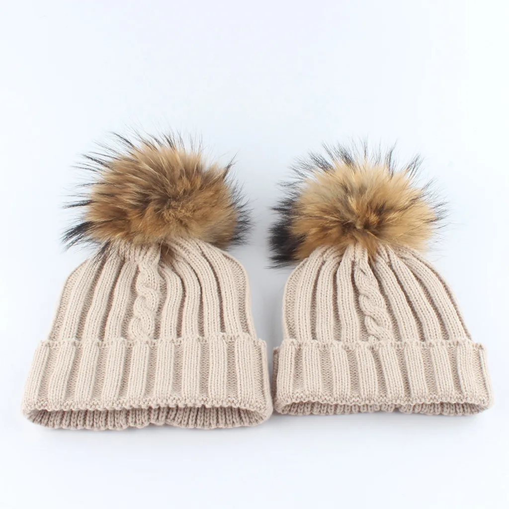 Женская шляпа новая модная одежда для всей семьи, теплый KnitChildren для маленьких девочек шапочка мягкие толстые зимние s czapka zimowa кепки