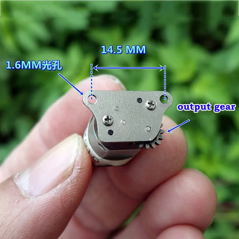 Micro N20 Full Metal Gear Reducer Motor DC 3V 3.7V 92RPM Output Gear Wheel DIY