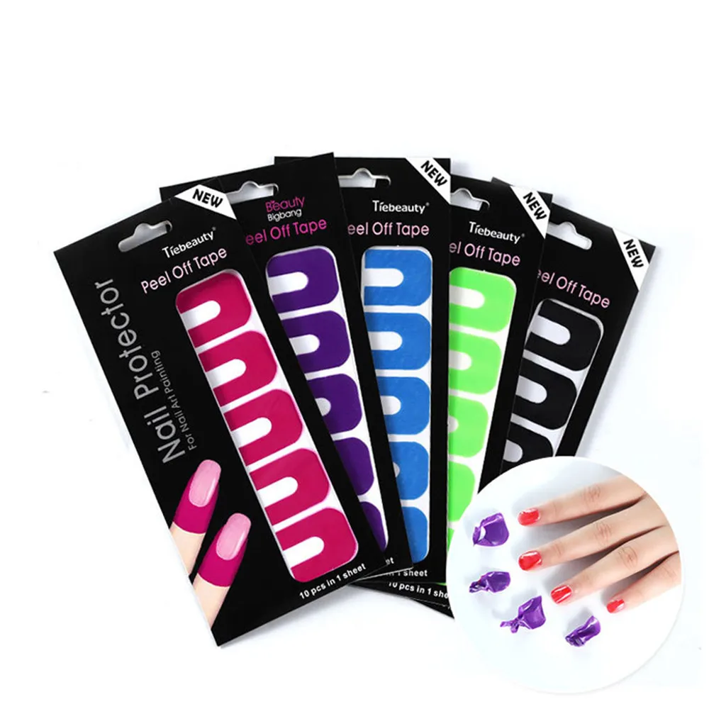 

Colorful U-shape Nail Spill-proof Nail Polish Full Cover Durable Manicure Tool Finger Cover Varnish Protector Stickers Holder