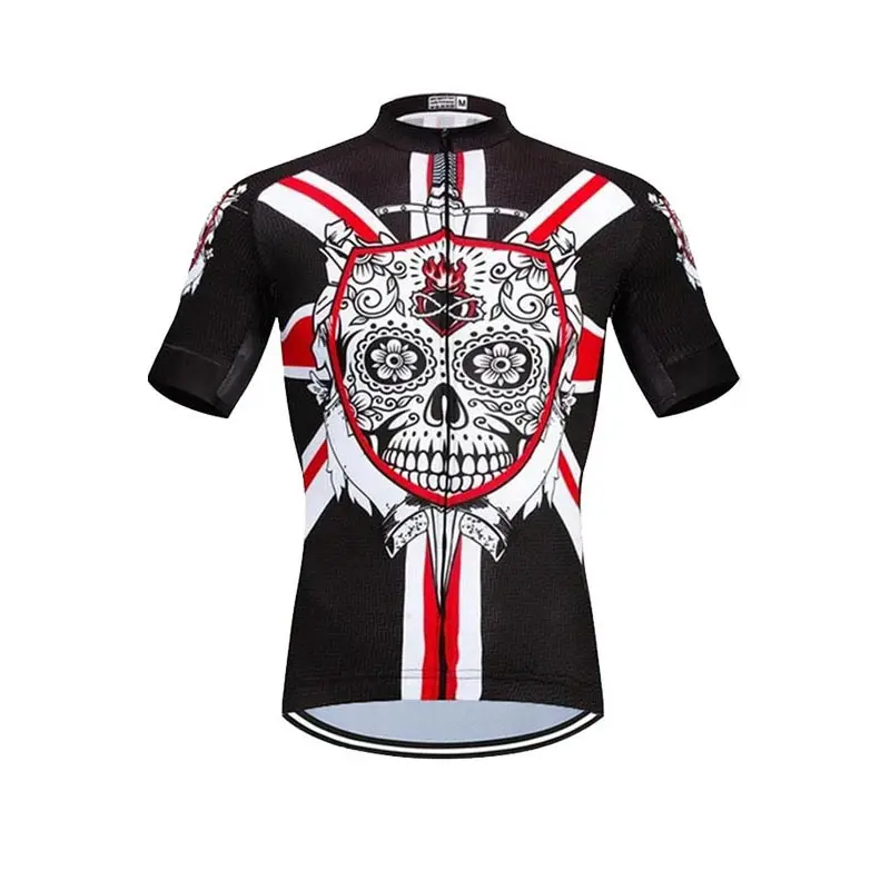 thumbnail image 1 of Camiseta de ciclismo con calavera blanca Moxilyn, ropa de ciclismo de manga corta para verano, transpirable y de secado rápido, ropa de ciclismo de montaña, 1 of 5