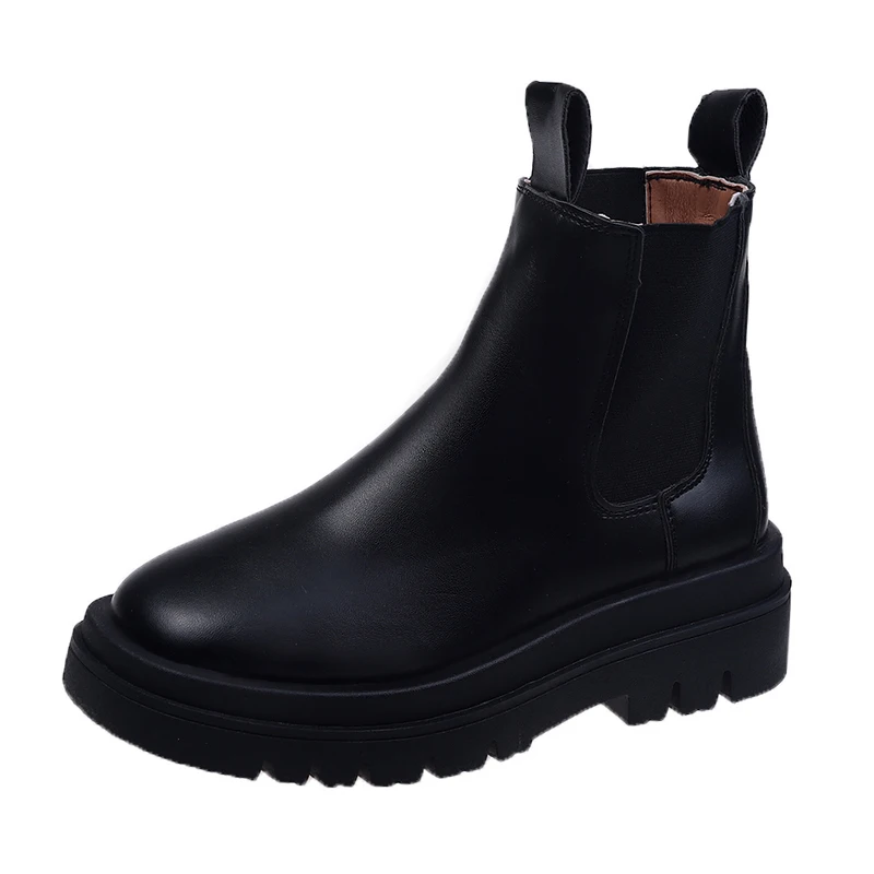 El 2021 De las mujeres Botas De alta calidad suela gruesa medio-tubo Botas cortas Botas Mujer Botas Martin Botas zapatos De señora zapatos tamaño 35-40 Botas De Mujer