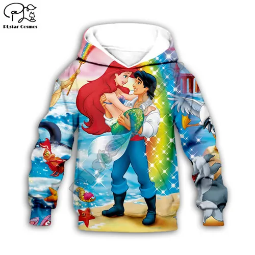 Kids hoodies Детская толстовка с капюшоном для маленьких мальчиков и девочек; пальто на молнии с 3D принтом русалки; свитер с длинными рукавами; одежда для детей с героями мультфильмов - Цвет: Kids hoodies