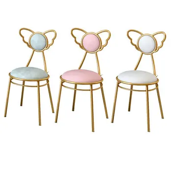 

Nordic iron art network red dining chair ins home dressing makeup simple nail bar restaurant backrest