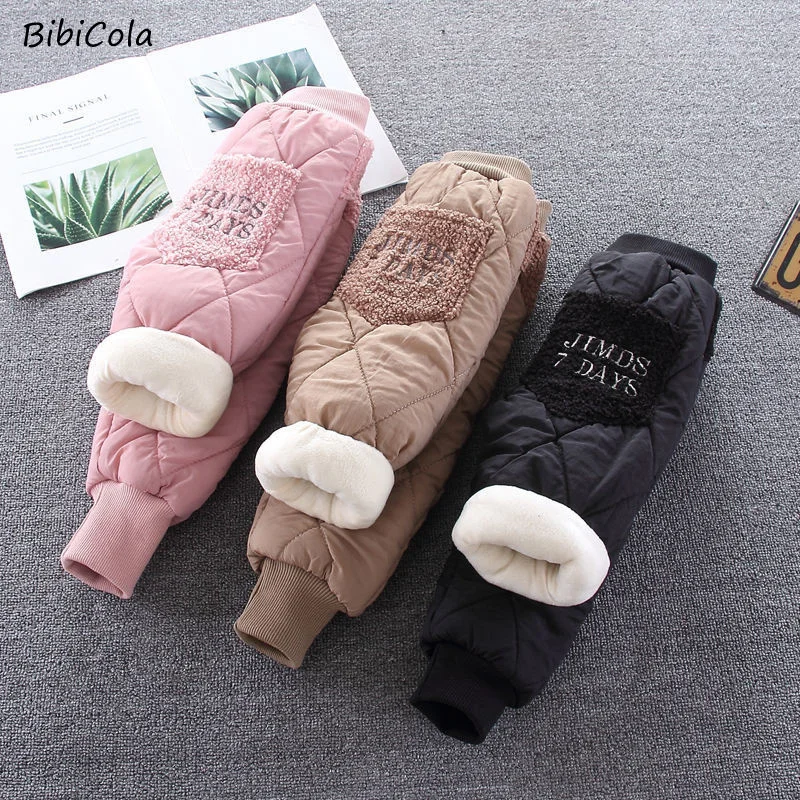 

Kids Fashion Woolen Fabric Pants Children Lamb Pants Thick Warm Fleece Kids Winter Clothes Boys Girls Trousers for Baby Girls