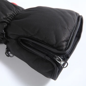 Savior Heat Winter Outdoor Sports Genuine Leather Sheepskin Electric Heating Gloves Motorcycle Gloves Hiking Gloves Waterproof 3