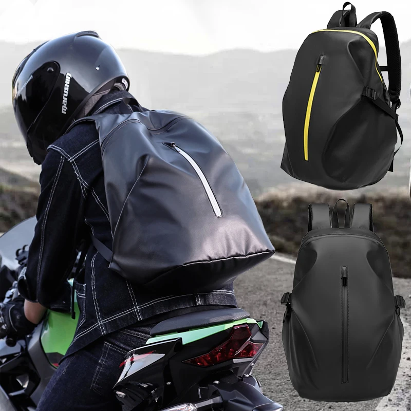 Mochila impermeable de alta capacidad para casco de motocicleta, bolsa  reflectante para ordenador portátil, paquete de viaje para ciclismo -  AliExpress