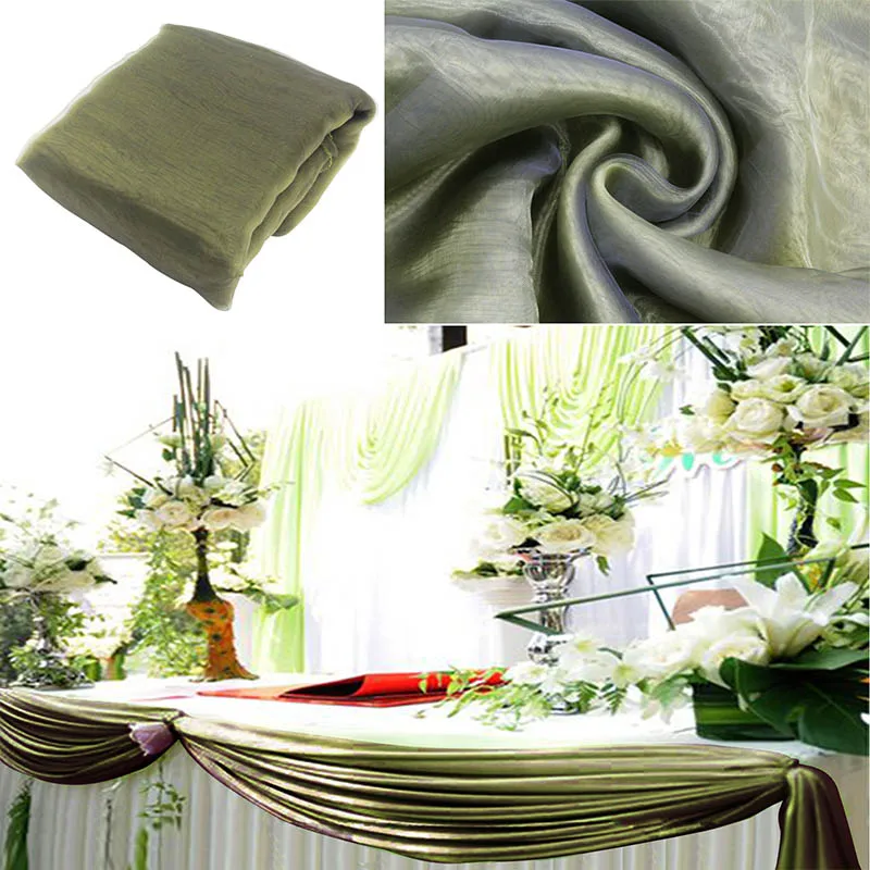 olive green Персик 5 м* 1,35 м органза Swag ткань Свадебная вечеринка Рождество украшения, недорогие и высокое качество лучшее обслуживание на заказ - Цвет: olive green