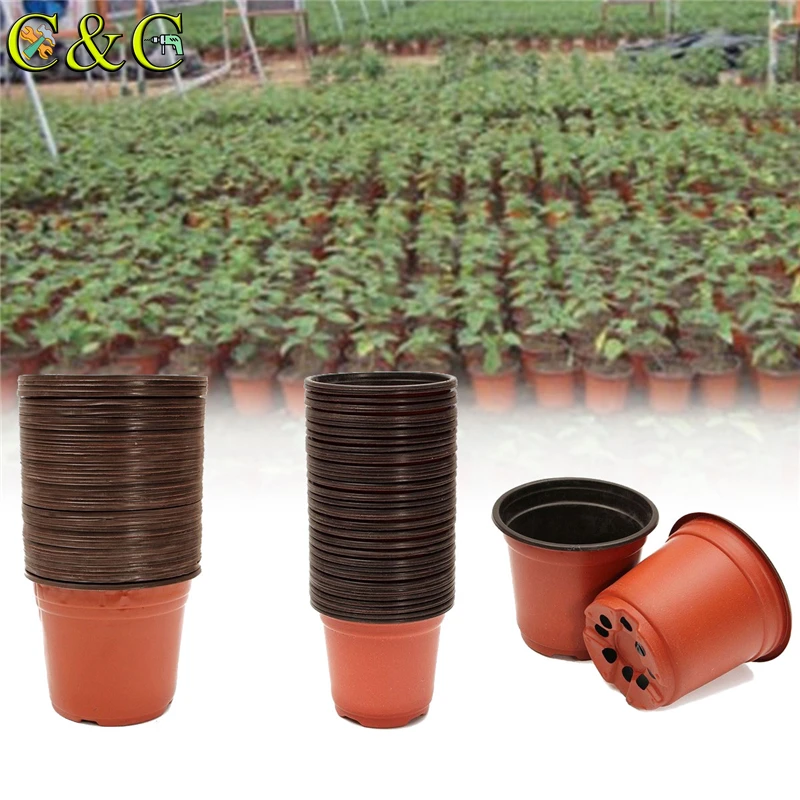 

20Pcs/lot Plastic Nursery Pot Flowerpot desktop potted Plant Seedlings Planter Pots Home Tool Contain 2 Sizes