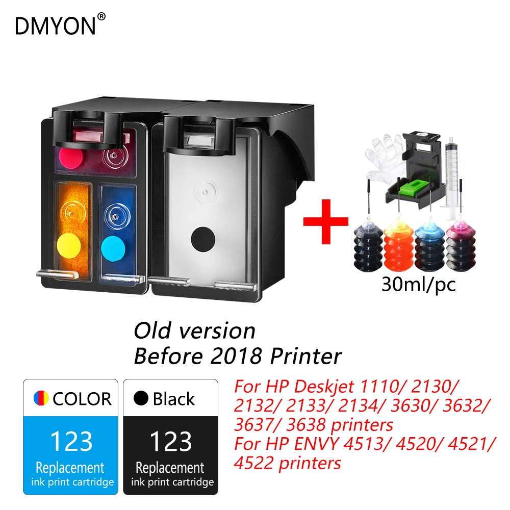 DMYON новая версия принтер 123XL совместимый картридж с чернилами для принтера Hp 123 с чернилами Hp Deskjet 2620 2600 1110 2130 2132 2133 2134 принтер
