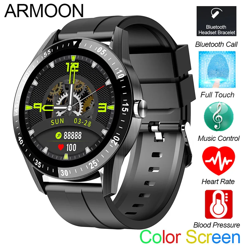 

Smart Call Watch S1 Bluetooth Hand Free Touch Color Screen Fitness Tracker Men Women Heart Rate Oxygen Round Music Sport Band