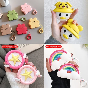 

Cute Cartoon cases For Apple Airpods Pro Earphone Silicone soft leather Charging Box For Airpods Pro Headset Protective Cover