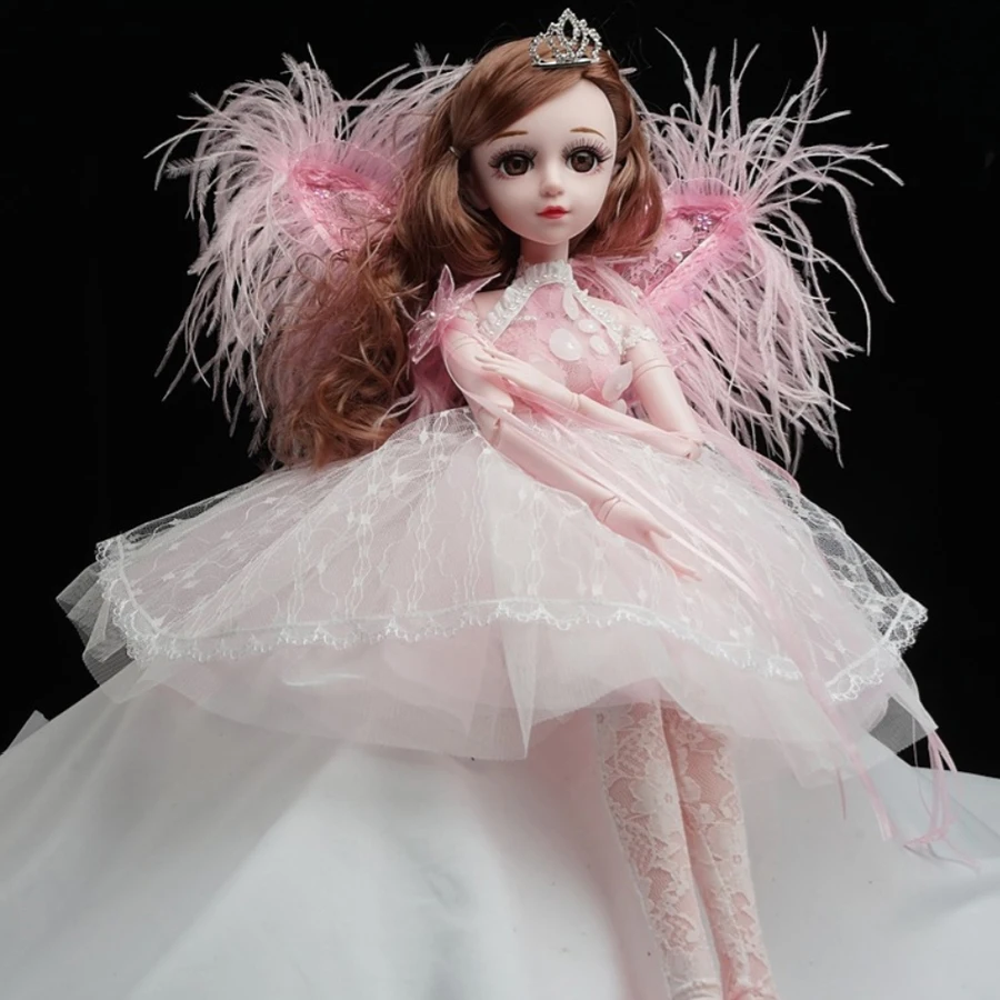 Роскошное перо Фея Свадебное платье для куклы 60 см BJD Модель Кукла игрушка Моделирование 3D кукла игрушка умная девочка игрушка модель музыкальная Кукла Подарочный набор