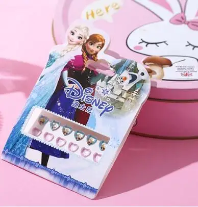 Efrozen random 1 шт. Дисней для девочек Холодное сердце Эльза Анна макияж игрушки наклейки для ногтей Дисней Белоснежка Принцесса София Микки Минни детские серьги наклейки - Цвет: Efrozen random