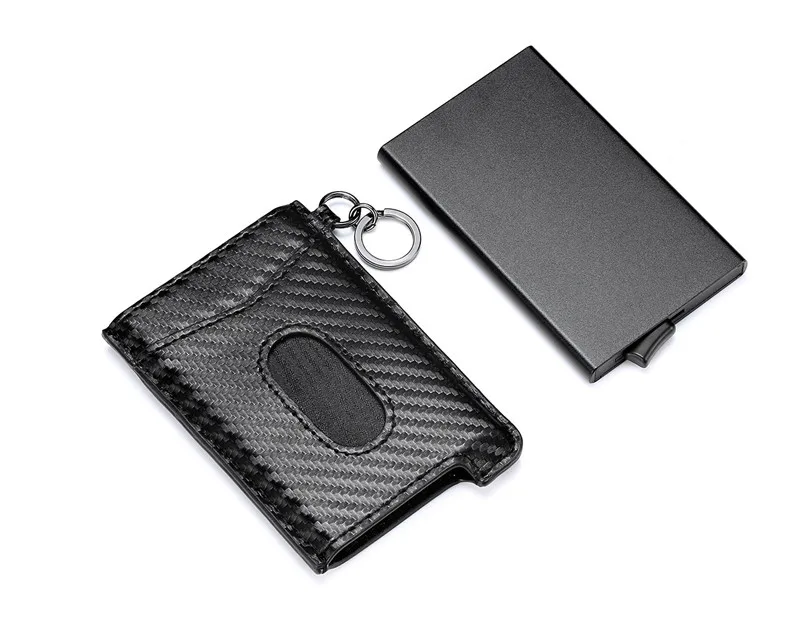 BISI GORO RFID Блокировка кредитный держатель для карт Anit-theft кошелек карта для мужчин и женщин автоматический всплывающий Чехол для карт кожаный держатель для ID