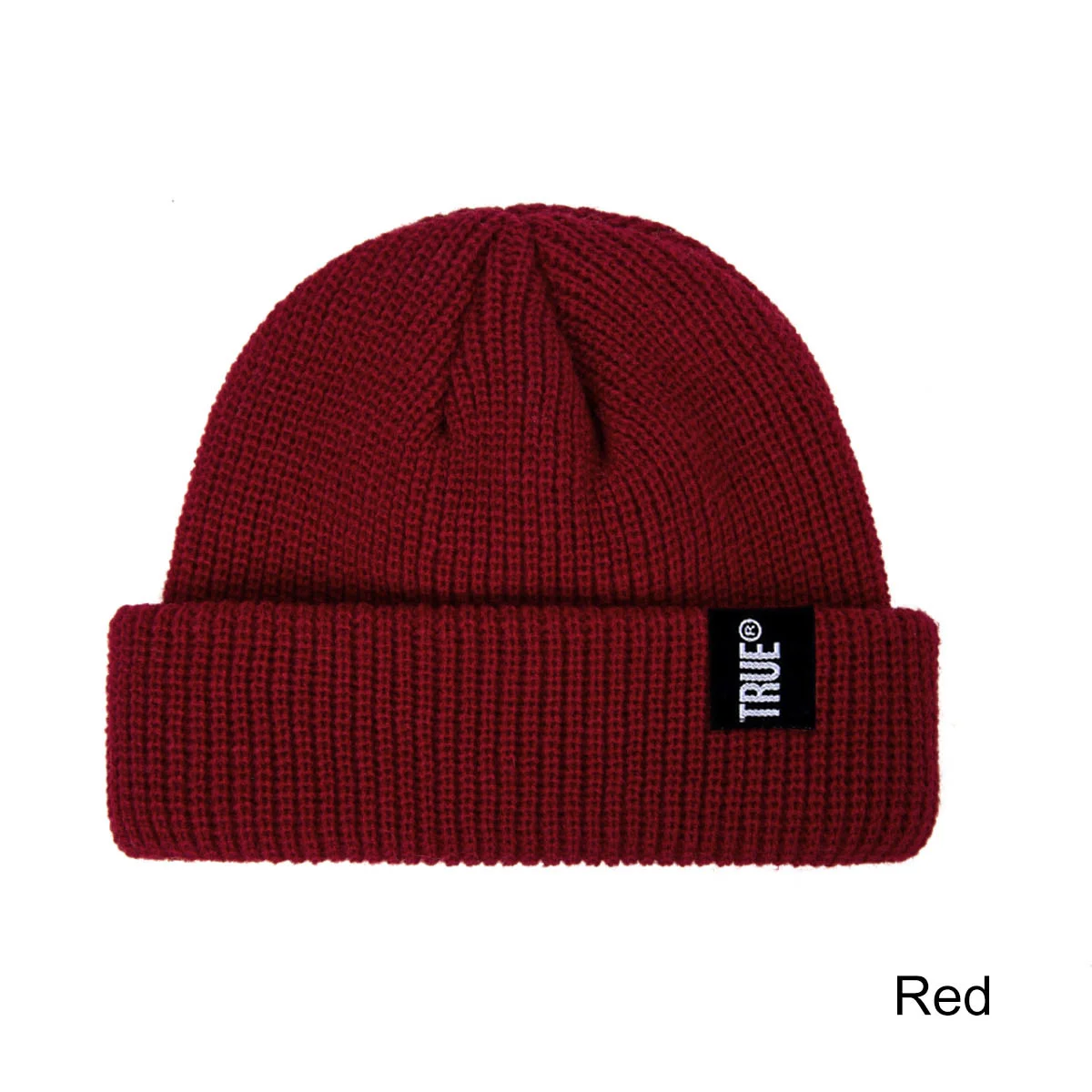 Wish Club новая зимняя шапка для женщин и мужчин, вязаная короткая однотонная бейсболка с дыней, шапочка в виде бобов, теплый шерстяной берет, разные цвета на выбор - Color: Dark Red