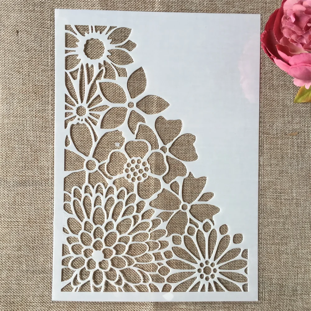 29cm A4 Half Chrysanthemum Flower DIY Layering Stencils Wall Painting Scrapbook Coloring Embossing Album Decorative Template | Канцтовары