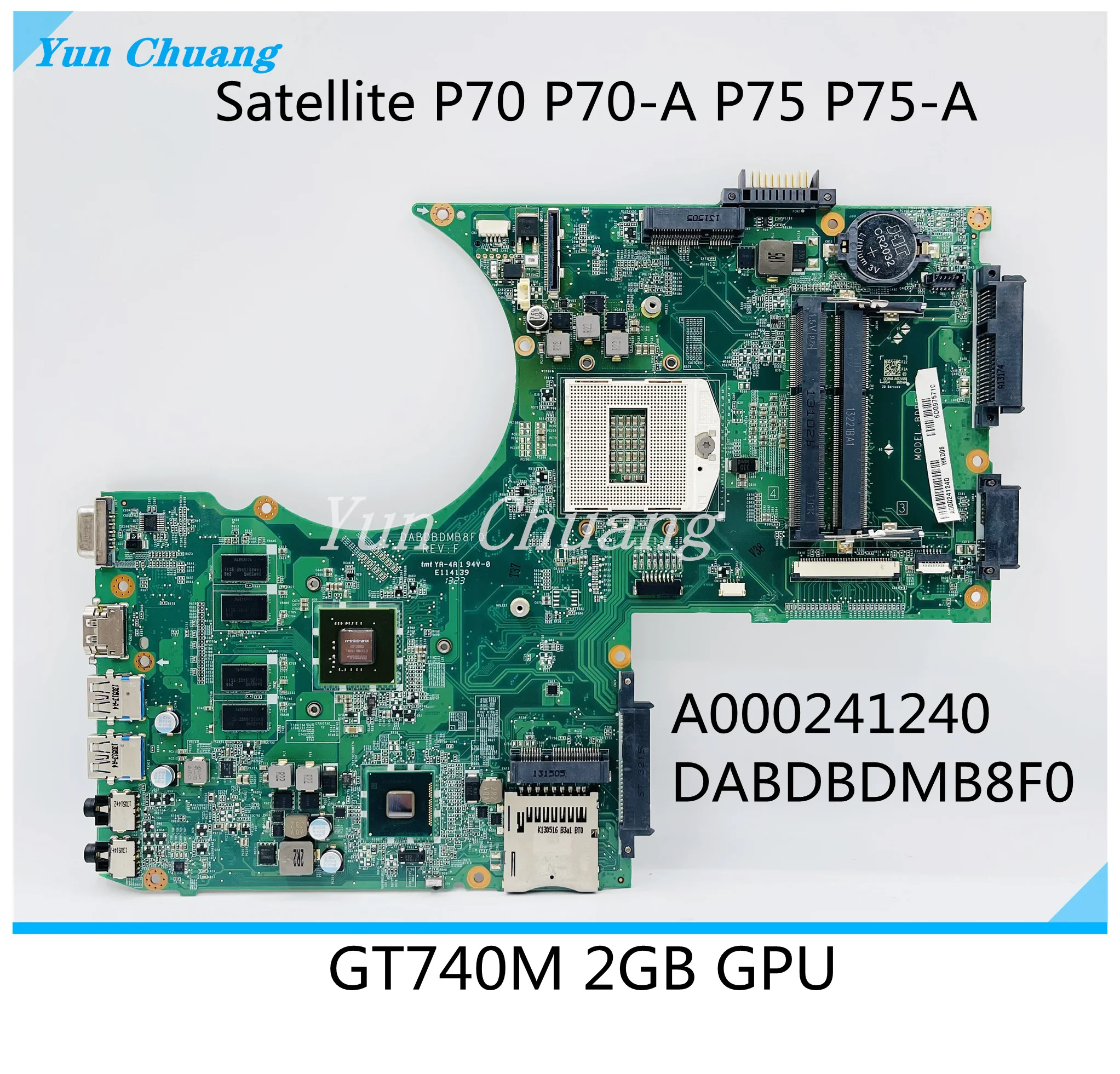 A000241240 DABDBDMB8F0 для Toshiba Satellite P70 P70-A P75 P75-A материнская плата ноутбука rPGA947 DDR3 GT740M 2 Гб GPU