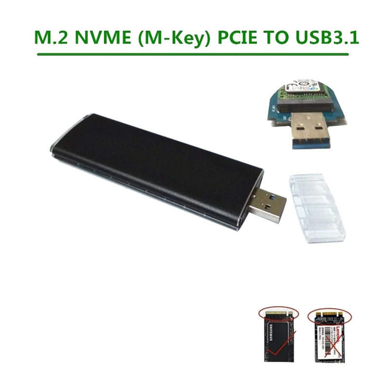 USB 3,1 M.2 NVME корпус макс 10 Гбит/с для PCIE Накопитель SSD с протоколом NVME M ключ к USB внешний жесткий диск чехол совместим с samsung 960 970 EVO