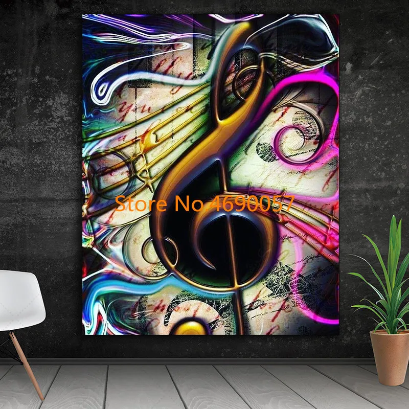 5d diy pintura diamante ponto cruz nota musical completo quadrado