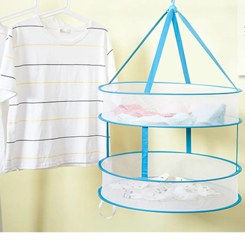 

Underwear Bra Laundry Sweater Hanging Basket Windproof Folding Multi-Layer Drying Rack Mesh Clothes Dryer Net