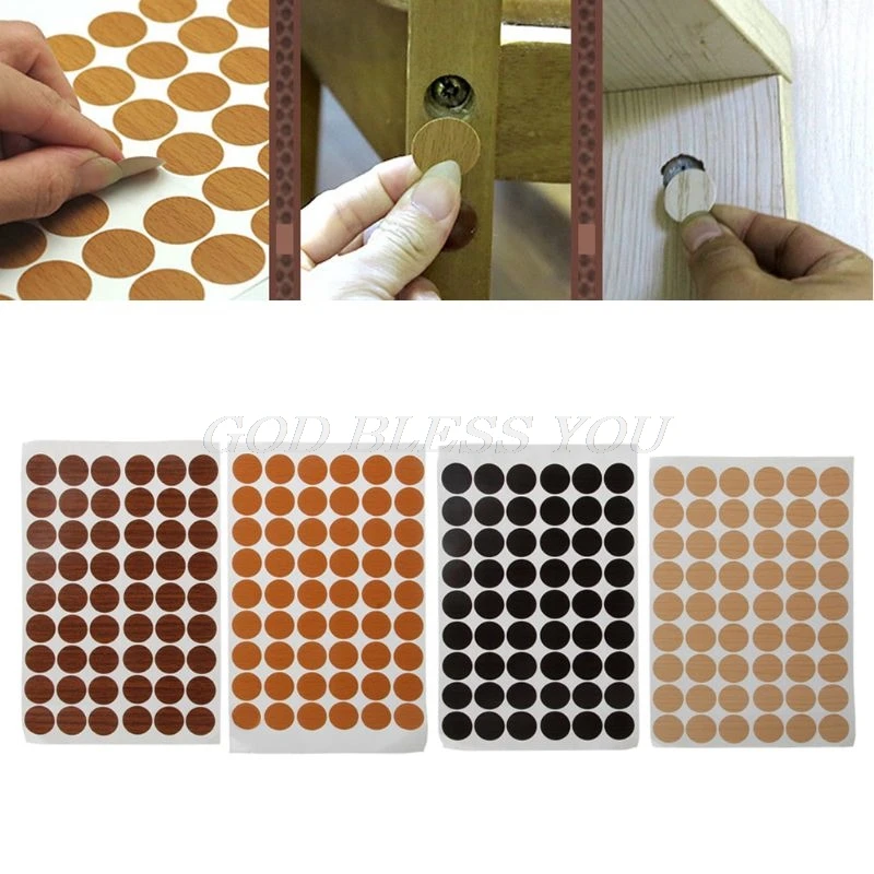 60Pcs 20mm Wooden Furniture Self Adhesive Cabinet Screw Cap Covers Hole Stickers Drop Shipping afbeelding