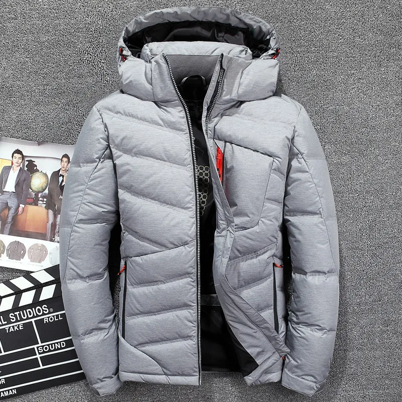Low Price 2019 New Winter Jacket Mens Quality Thermal Thick Coat Snow Red Black Parka Male Warm Outwear Fashion White Duck Down Jacket