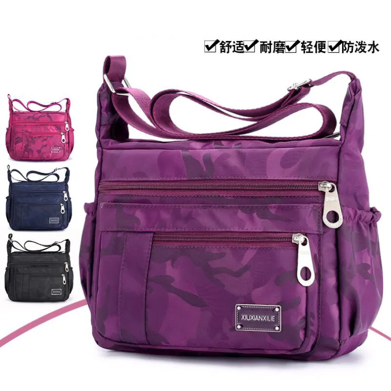 

Hot Selling New Style Nylon Camouflage Light WOMEN'S Shoulder Bag Western Style Large-Volume Oblique Bag