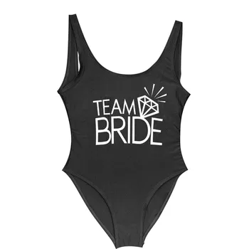 

Team Bride Letter Print Piece Swimsuit Women Sexy Wedding Bachelorette Party Bathing Suit Swimsuits Hen Party Decortion Supplies