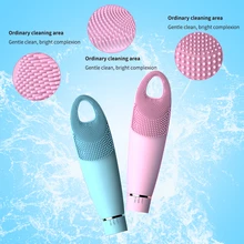 Уход за кожей Мини электрическая Чистящая Щетка массажная звуковая Массажная щетка для лица водонепроницаемый силиконовый очищающее средство для лица удаление грязи