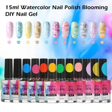 12 цветов/Набор 15 мл акварельный лак для ногтей Цветущий гель для ногтей маникюрный Декор салон набор дымовой эффект пузырьковый лак для маникюра Инструменты