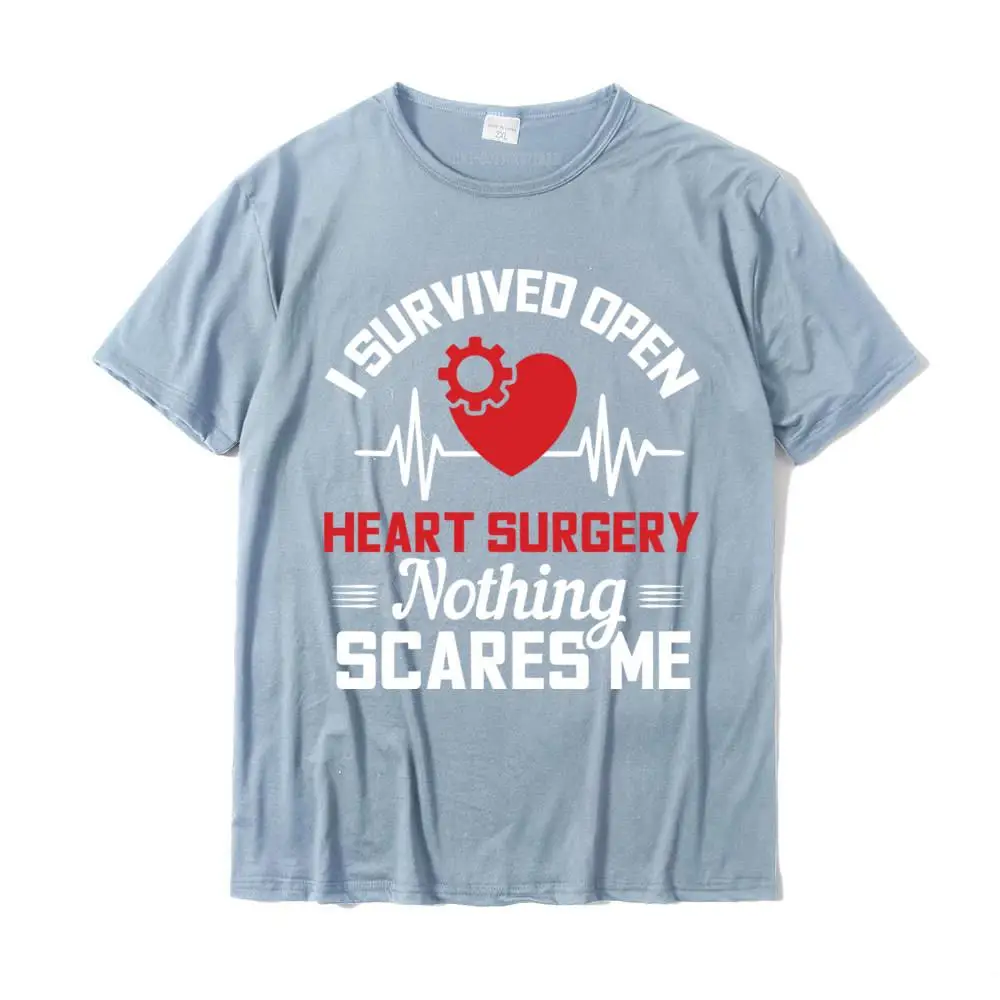 Fitness Tight Printed On T Shirts for Students Newest NEW YEAR DAY O Neck Pure Cotton Short Sleeve T Shirts Tops T Shirt I Survived Open Heart Surgery Nothing Scares Me Gift Pullover Hoodie__MZ16174 light