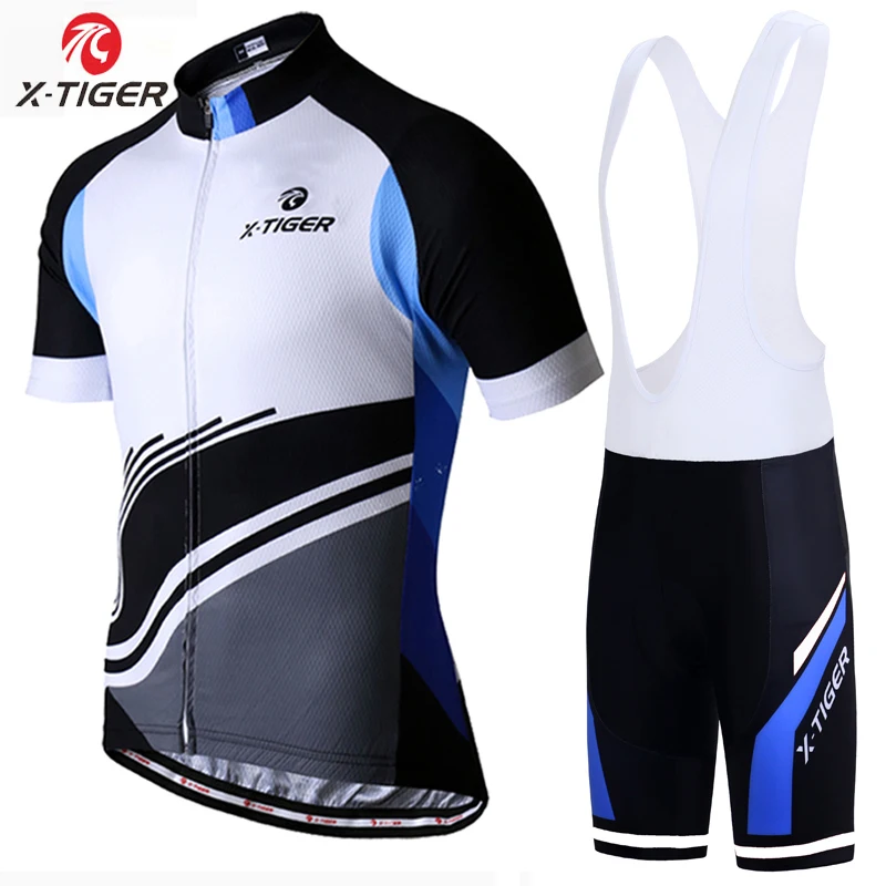 Jersey and Bib Pant X-Tiger Pro Набор Джерси для велоспорта, летняя одежда для велоспорта, Майо Ropa Ciclismo, полиэстер, одежда для гоночного велосипеда, комплект для велоспорта MTB - Цвет: Jersey and Bib Pant