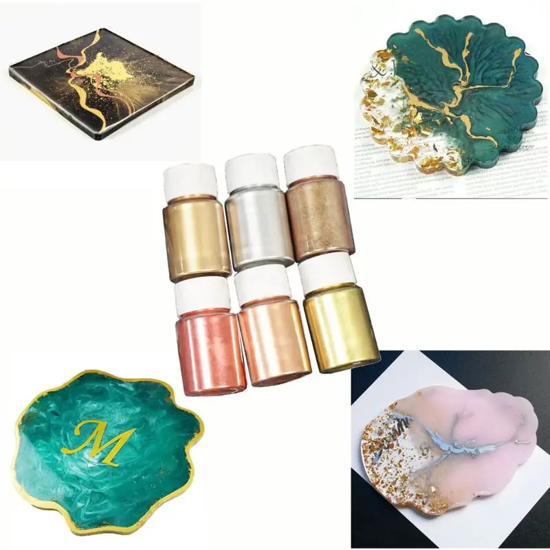 10g Metal Mirror Marble Metallic Resin Pigment Kit Pearl Powder Epoxy Colorant Glitter Dye Jewelry Making | Дом и сад