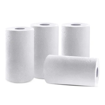 

4 Rolls Kitchen Roll Towels, Oil Absorption Roll Paper Towels Can Be Used in All Kinds of Kitchen Utensils