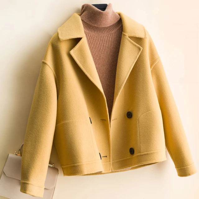 High Quality Short Double Sided Wool Jacket Women 2021 Autumn