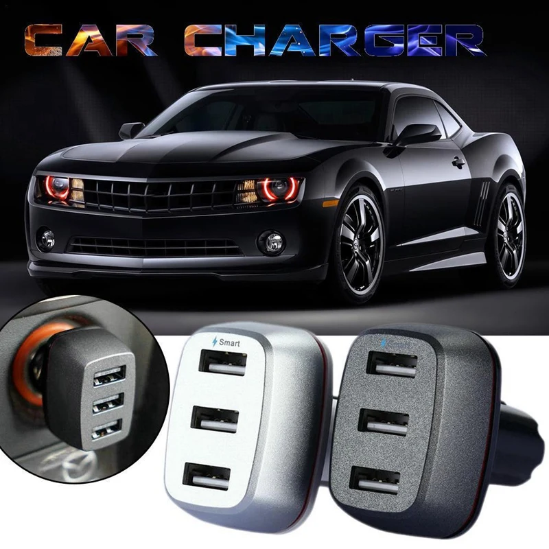 FULL-Qc3.0+ 2.4A 3 Usb порта Смарт быстрая зарядка автомобильное зарядное устройство адаптер для сотового телефона
