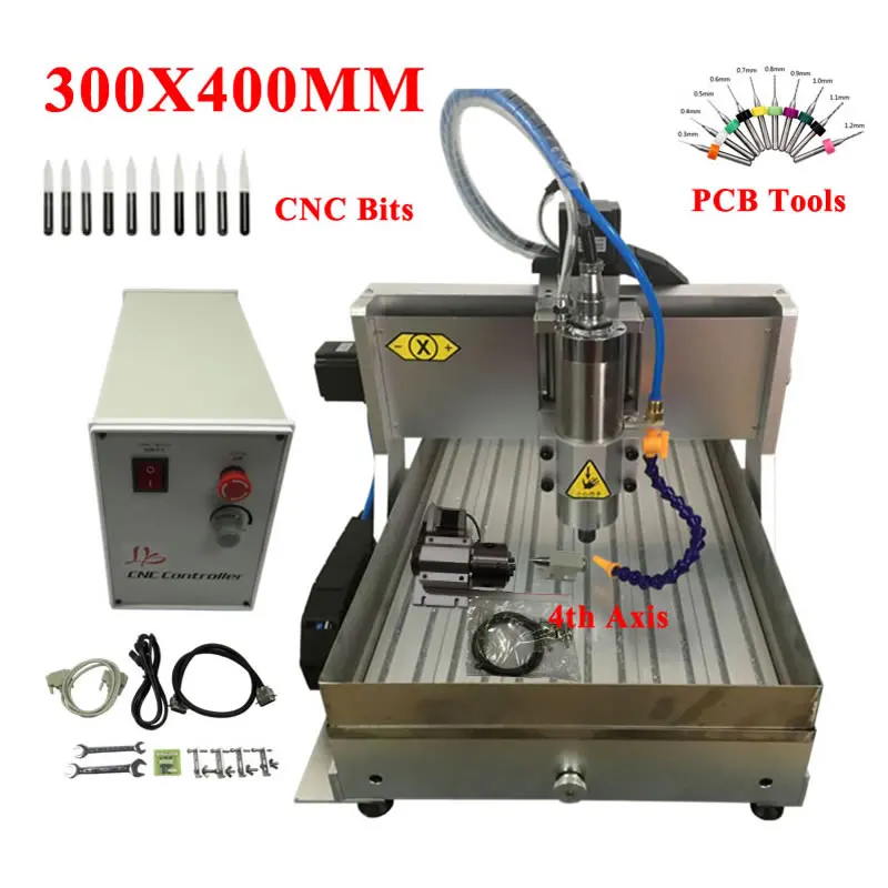 DIY CNC 3040 гравировальный станок 800 Вт кВт 4 осевой USB порт для фрезерного станка по