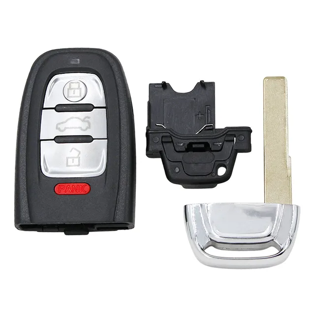 HIBEYO Smart Autoschlüssel Hülle passt für Audi Kohlefaser Schutzhülle  schlüsselhülle Cover für Audi A3 A4 A5 A6 A7 A8 S8 Q5 Q8 RS6 RS7 S7 TT TTS  TTRS Fernbedienung Schlüsselgehäuse 3Tasten-Weiß: 