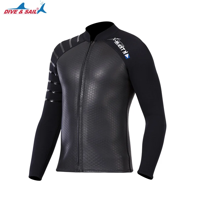 

DIVE&SAIL Men Women 3MM Neoprene Diving Jacket Rowing Water Sports Rashguard Surf Surfing Tops Anti UV UPF+50 Warm Swimwear