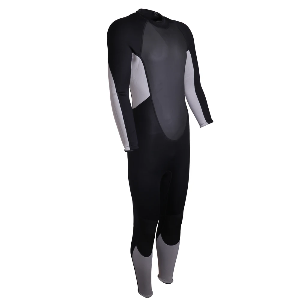 Mens 3mm Neoprene Surf Suit Back Zip Full Wetsuit Sports Skins Suit Wetsuits for Kayaking Snorkeling Scuba Diving 