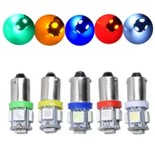 Ampoule BA9S T4W 6.3V 6V, 20 pièces, sans polarité, Machine à Pinball, anti-scintillement, 5SMD blanc rouge bleu AC DC6V