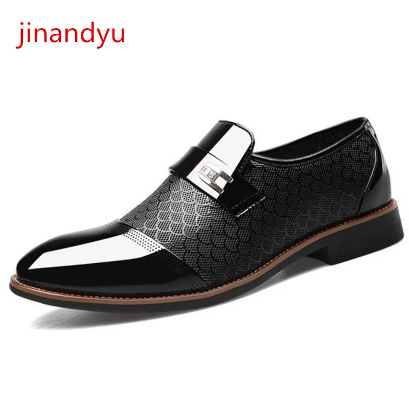 

Big Size 48 49 50 Men Slip on Dress Shoes Men Wedding Original Classic Patent Leather Shoe for Men Loafers Black Brown Oxford