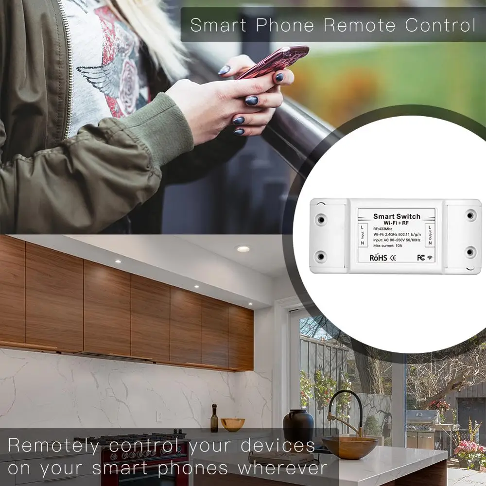 Беспроводной Wi Fi переключатель Tuya Smart Life 433 МГц радиочастотный приемник