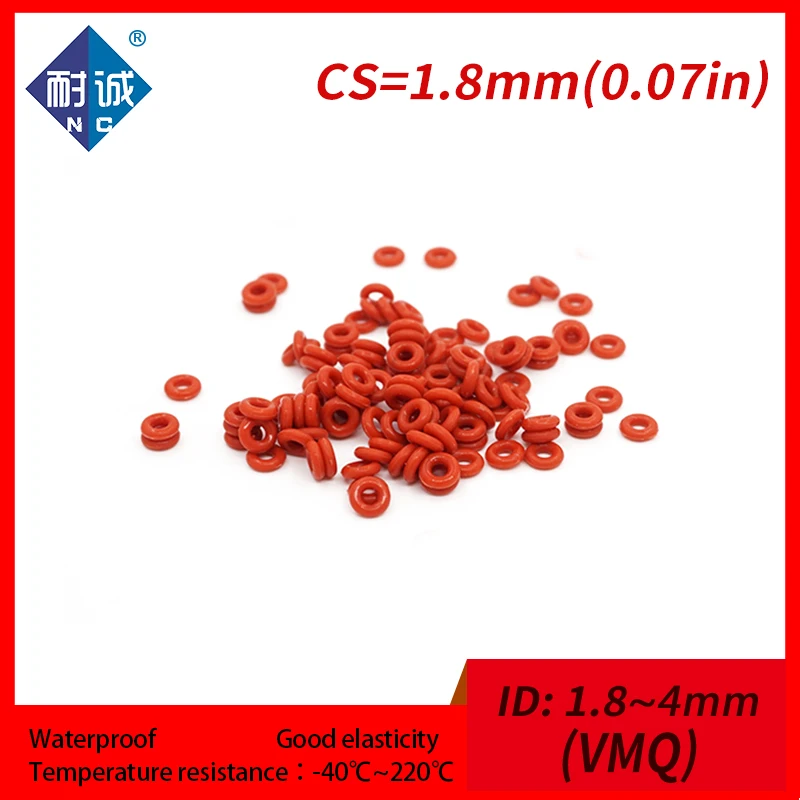 5 шт./лот силиконовая резина VMQ CS 1 8 мм ID1.8/2/2.24/2.5/2.8/3.15/3.55/3.7/4 уплотнительная