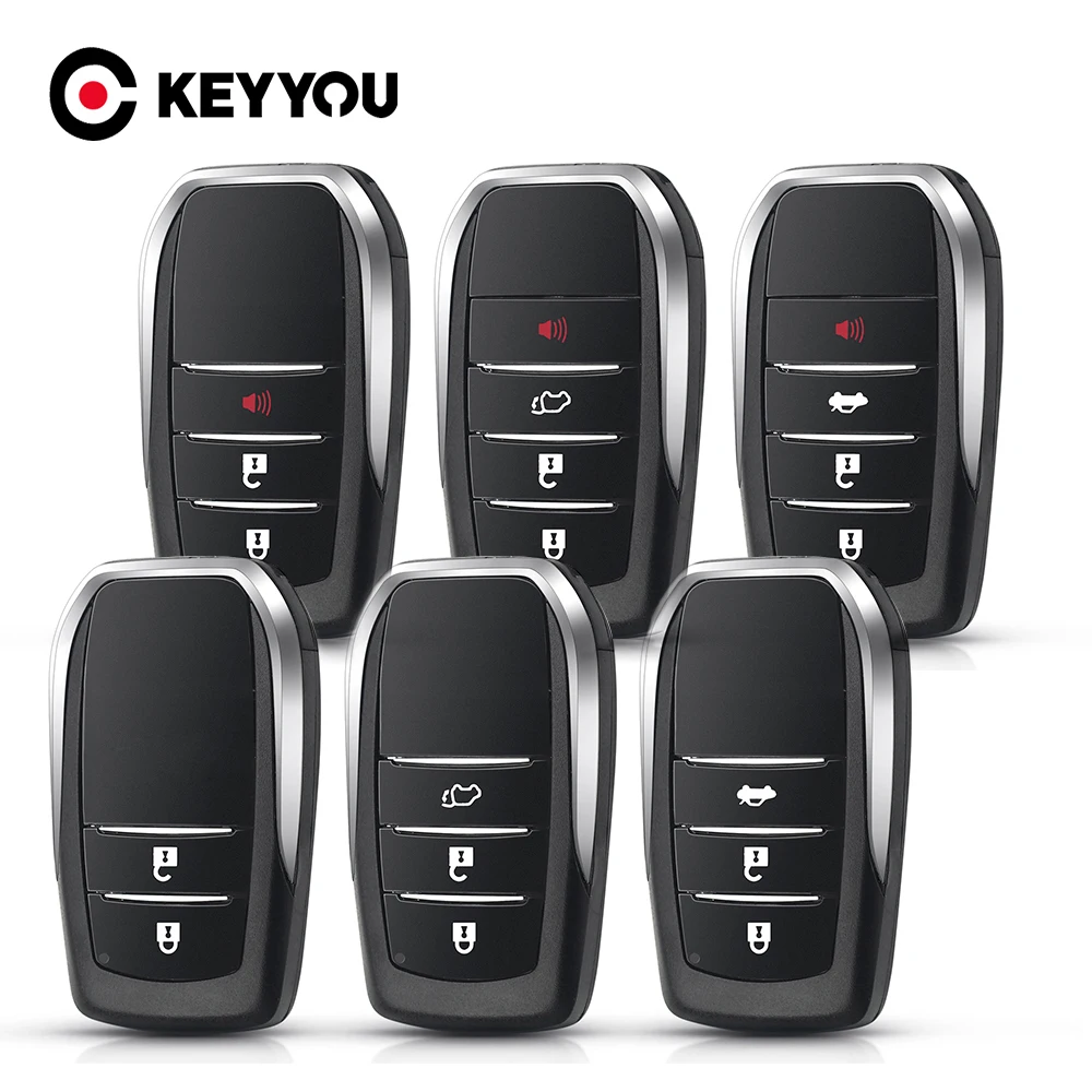 KEYYOU 2/3/4 кнопки дистанционного ключа оболочки для Toyota фортунер Прадо Camry Rav4 Highlander
